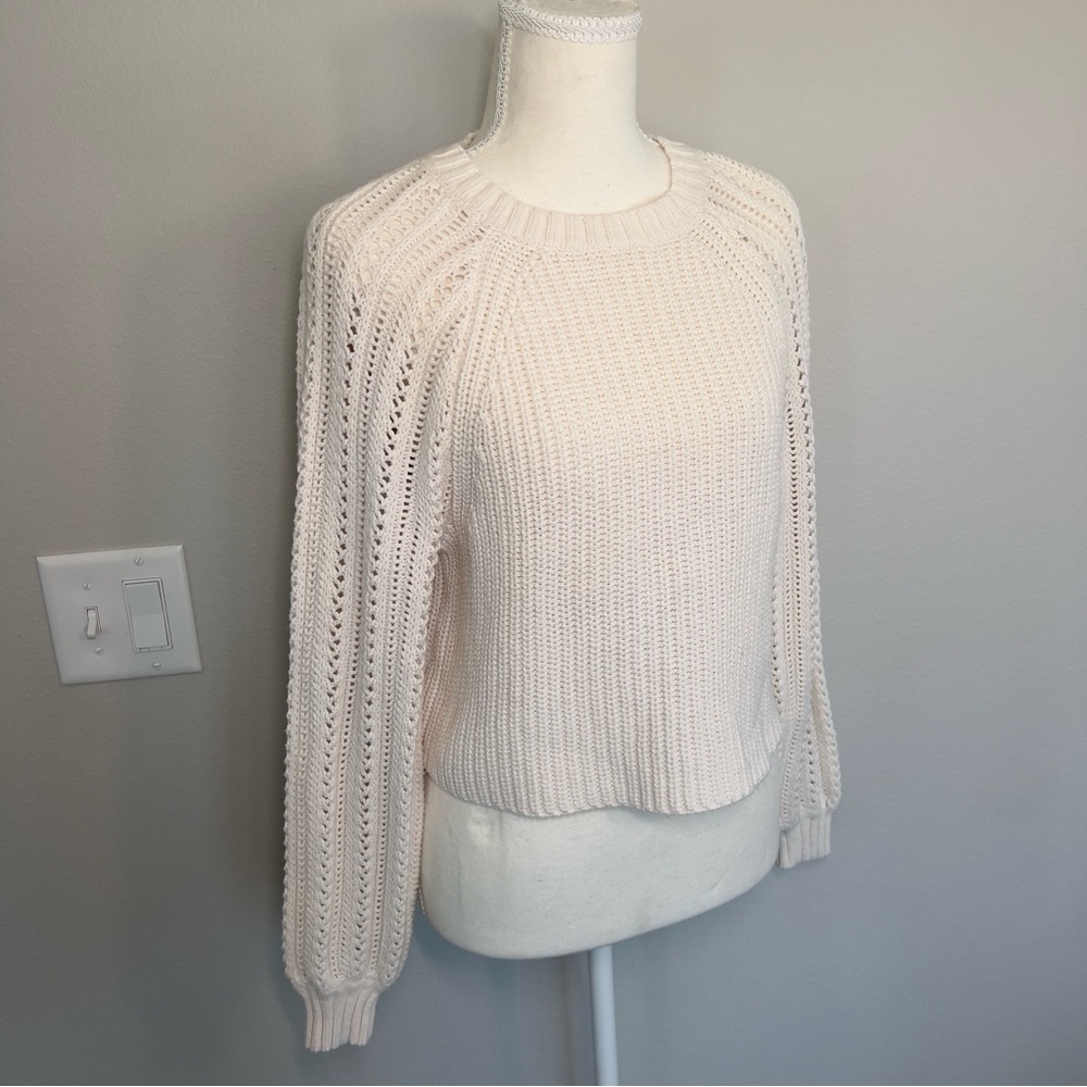 American Eagle cropped crochet knit sweater